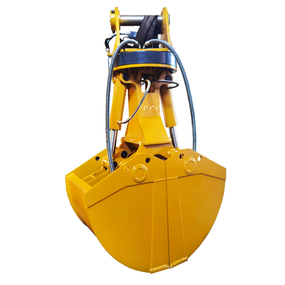 Желтый гидравлический двухстворчатый грейферный ковш Q355B для экскаватора телескопичной руки